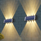 Modern simplicity solar waterproof rectangular ABS PMMA LED wall light lamp for outdoor terrace