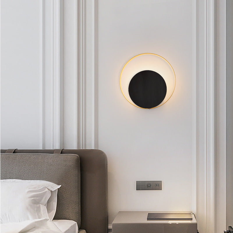 More modern minimalist iron circle ring 1-light wall lights lamp for bedroom