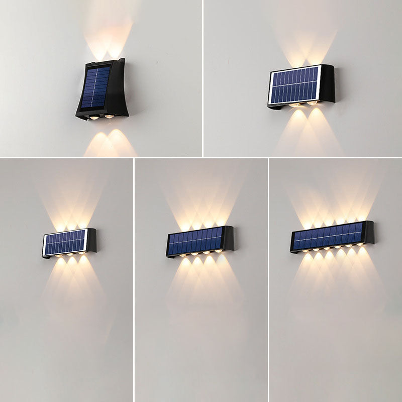 Modern simplicity solar waterproof rectangular ABS PMMA LED wall light lamp for outdoor terrace