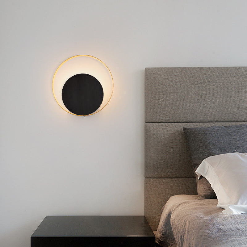 More modern minimalist iron circle ring 1-light wall lights lamp for bedroom
