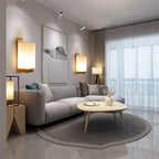 Modern minimalist solid wood cube glass column 1 lamp wall lights