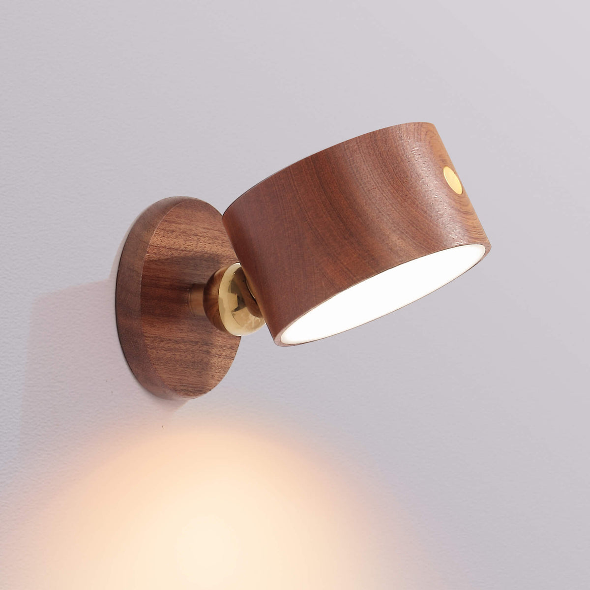 Simple wooden USB rechargeable touch magnetic LED night light wall sconces lamp
