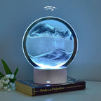 Creative Round Hourglass Quicksand 3D LED Nightstand Lamp Table Lamp