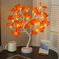 Contemporary Creative Christmas Art Plastic Maple Leaf Tree Lights LED Decorative Table Lamp For Bedroom