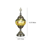 Traditional Tiffany romantic oval iron enamelled 1-light table lamp for the bedroom