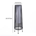 Modern Minimalist Solar Waterproof Round Vertical Pull Strip Iron Rattan LED Standing Floor Lamp For Outdoor Terrace
