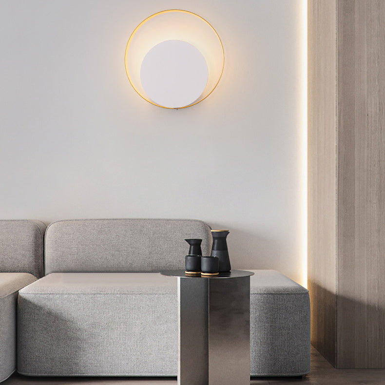 More modern minimalist iron circle ring 1-light wall lights lamp for bedroom