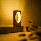 Japanese solid wood rectangular pillar LED bedside lamp USB table lamp