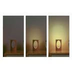 Japanese solid wood rectangular pillar LED bedside lamp USB table lamp