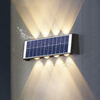 Modern simplicity solar waterproof rectangular ABS PMMA LED wall light lamp for outdoor terrace