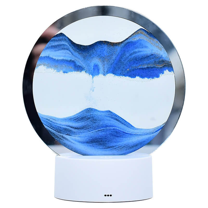 Creative Round Hourglass Quicksand 3D LED Nightstand Lamp Table Lamp