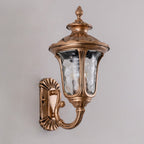 Traditional European waterproof castle-shaped aluminum-glass 1-light outdoor wall sconce lamp for garden