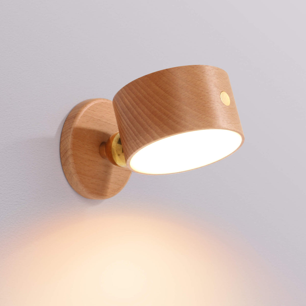 Simple wooden USB rechargeable touch magnetic LED night light wall sconces lamp