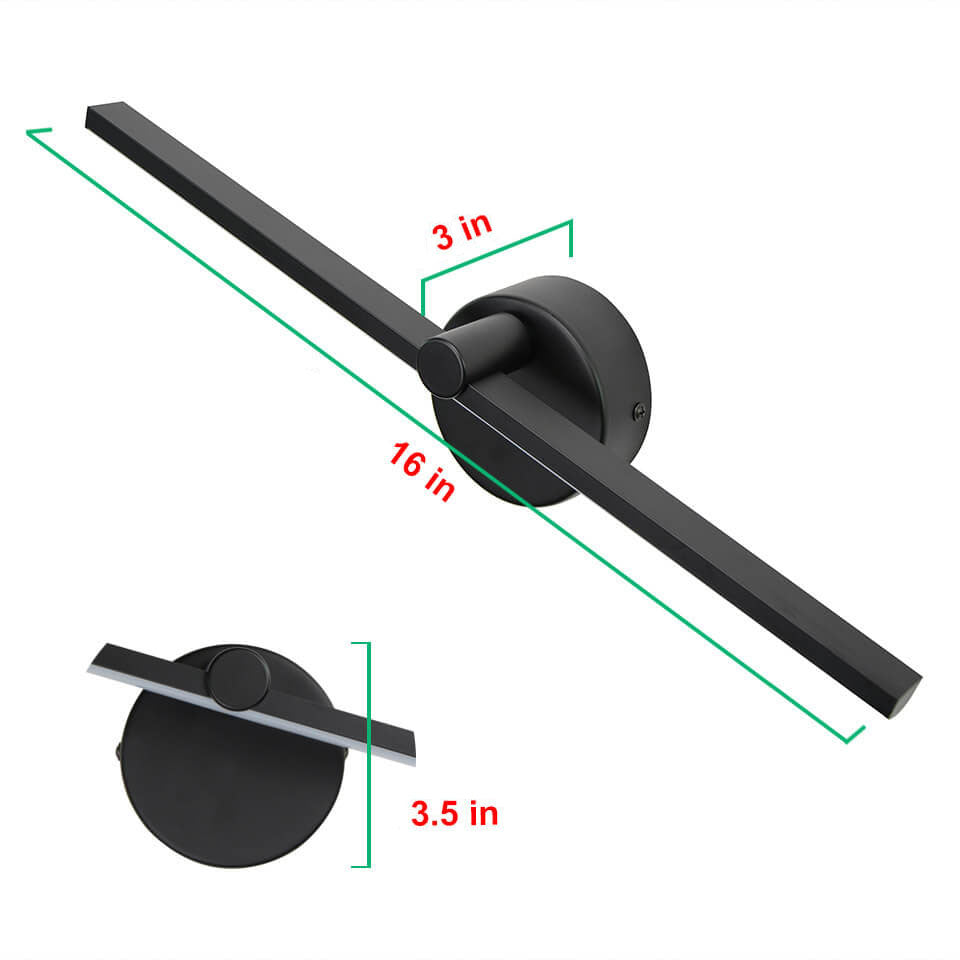 Nordic Minimalist Aluminium Long Bar Switch LED Mirror Wall Light Lamp | Madigas