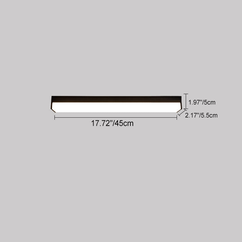 More modern minimalist long rectangular aluminum PC LED recessed ceiling light for outdoor patio
