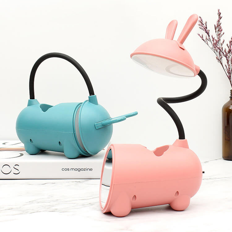 Cartoon Kreativ Rabbit LED Touch USB Pen Holder Desk Lamp