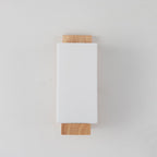 Modern minimalist solid wood cube glass column 1 lamp wall lights