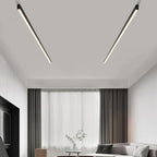 Black metal ceiling lamp LED linear minimalist modern design