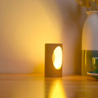 Japanese solid wood rectangular pillar LED bedside lamp USB table lamp