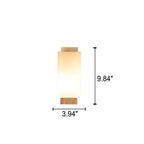 Modern minimalist solid wood cube glass column 1 lamp wall lights