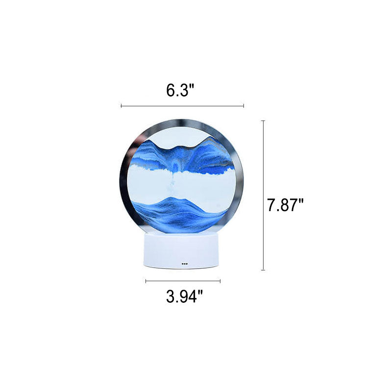 Creative Round Hourglass Quicksand 3D LED Nightstand Lamp Table Lamp