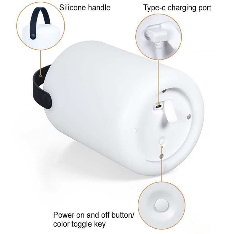 Modern simplicity plastic round square hand LED table lamp for outdoor patio