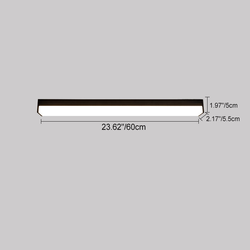 More modern minimalist long rectangular aluminum PC LED recessed ceiling light for outdoor patio