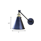 Black Finish Cone-Shaped Wall Lamp Retro Stylish Metal 1 Head Hallway Wall Lighting, 2 Packs