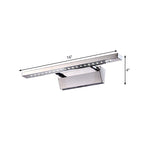 Madigas | Rectangular Interior Mirror Light Stainless Steel 16"/19.5" W LED Modern Wall-Mounted Light in Chrome, Warm/White Lighting