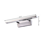 Madigas | Rectangular Interior Mirror Light Stainless Steel 16"/19.5" W LED Modern Wall-Mounted Light in Chrome, Warm/White Lighting
