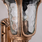 Traditional European waterproof castle-shaped aluminum-glass 1-light outdoor wall sconce lamp for garden