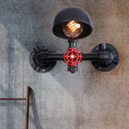 Steampunk Dome Wall Lamp with Ventilator 1 Head Metallic Wall Lighting in Black for the Living Room