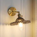Brass Bowl Wall Light Industrial Smoke Glass 1 Light Living Room Wall Lamp Lighting Fixture