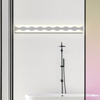 Madigas | 16"/19.5" Width LED Bathroom Mirror Lighting with Wave Acrylic Shade White Wall Sconce in Warm/White Light