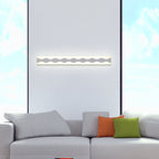 Madigas | 16"/19.5" Width LED Bathroom Mirror Lighting with Wave Acrylic Shade White Wall Sconce in Warm/White Light