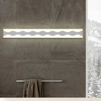 Madigas | 16"/19.5" Width LED Bathroom Mirror Lighting with Wave Acrylic Shade White Wall Sconce in Warm/White Light