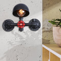 Steampunk Dome Wall Lamp with Ventilator 1 Head Metallic Wall Lighting in Black for the Living Room