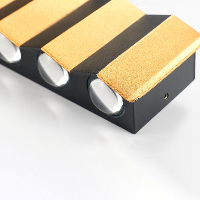 Modern Light Luxury Gold Aluminum Outdoor Waterproof Terrace LED Wall Light Lamp