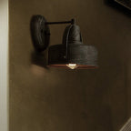 Metal Antique Black Wall Lamps Drum/Trumpet Shade 1-Light Retro Rustic Wall Lamp Mounting