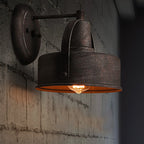 Metal Antique Black Wall Lamps Drum/Trumpet Shade 1-Light Retro Rustic Wall Lamp Mounting