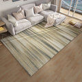 Light brown modern carpet made of polyester with brush stroke stripe pattern washable carpet with non-slip backing carpet for the living room