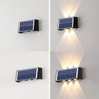 Modern simplicity solar waterproof rectangular ABS PMMA LED wall light lamp for outdoor terrace