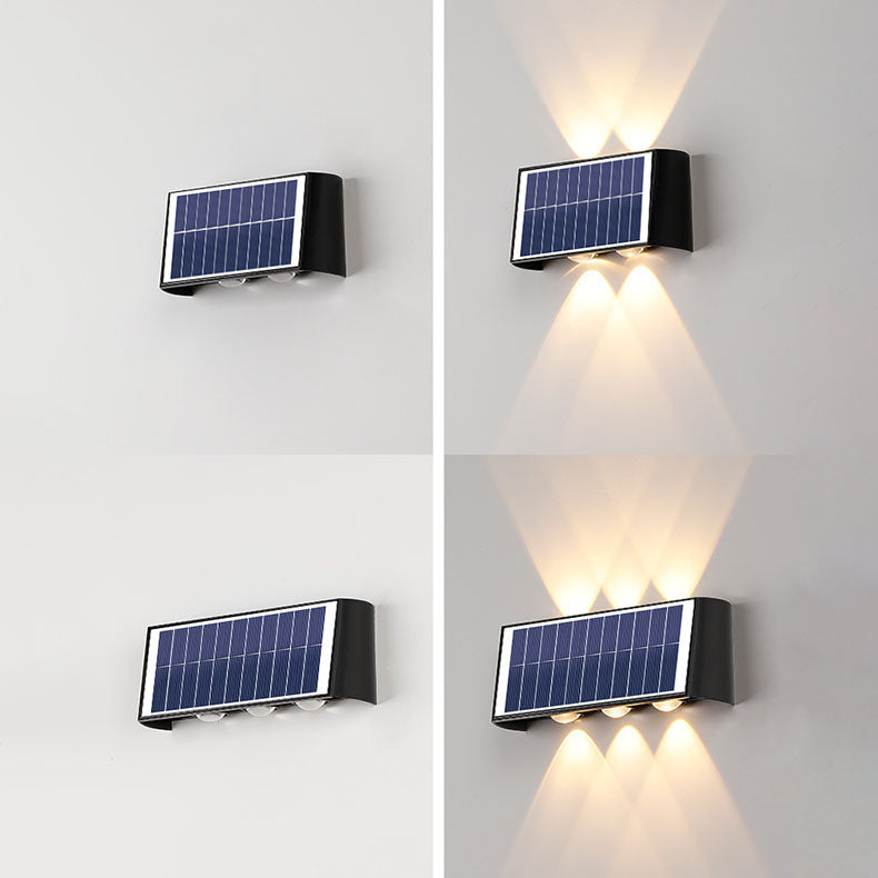 Modern simplicity solar waterproof rectangular ABS PMMA LED wall light lamp for outdoor terrace
