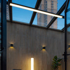More modern minimalist long rectangular aluminum PC LED recessed ceiling light for outdoor patio