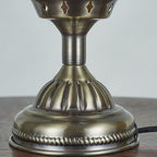 Traditional Tiffany romantic oval iron enamelled 1-light table lamp for the bedroom