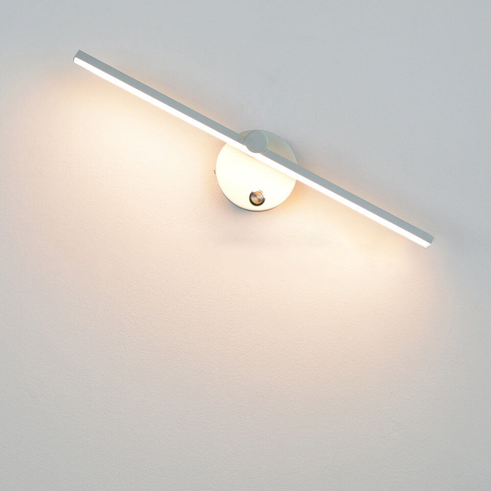 Nordic Minimalist Aluminium Long Strip Switch LED Mirror Wall Light Lamp