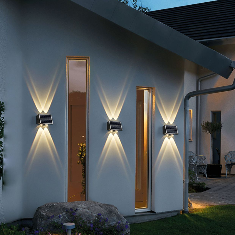 Modern simplicity solar waterproof rectangular ABS PMMA LED wall light lamp for outdoor terrace