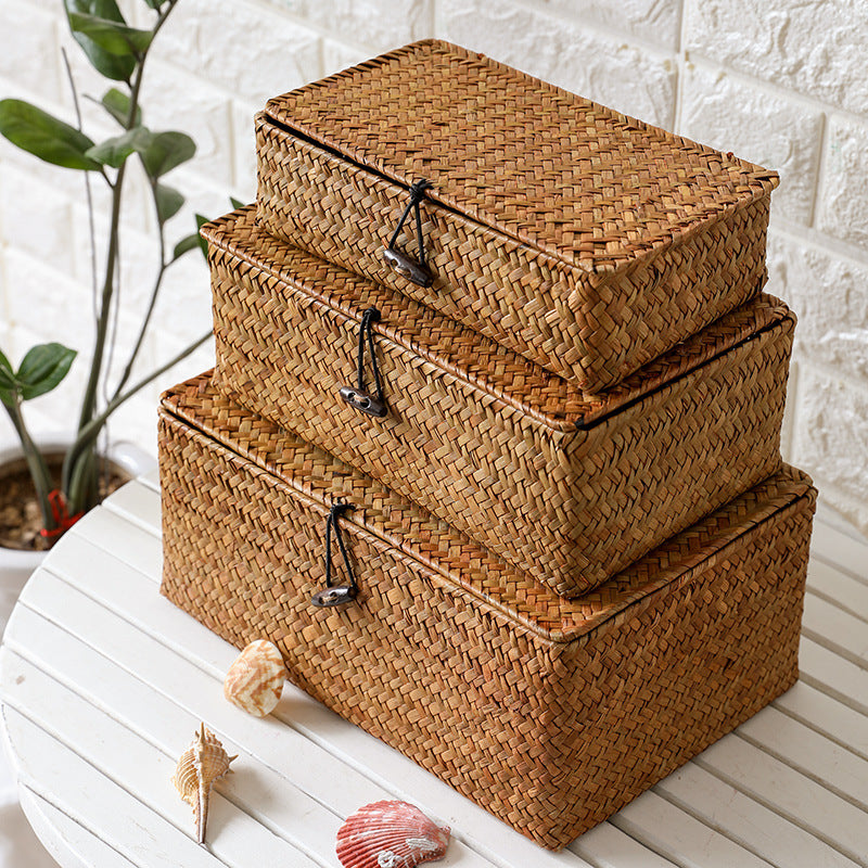 Handwoven Storage Box with Lid