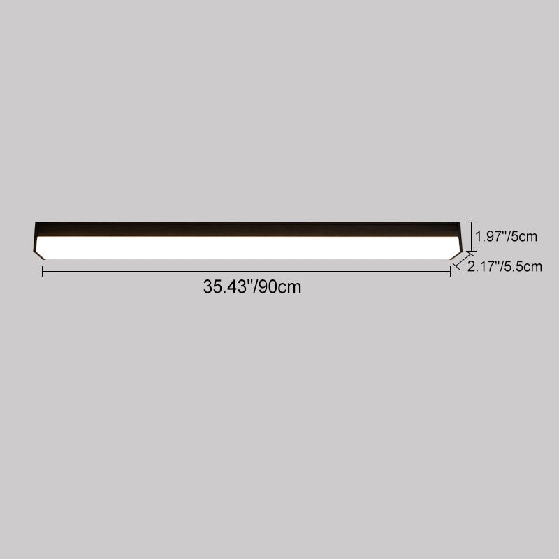 More modern minimalist long rectangular aluminum PC LED recessed ceiling light for outdoor patio