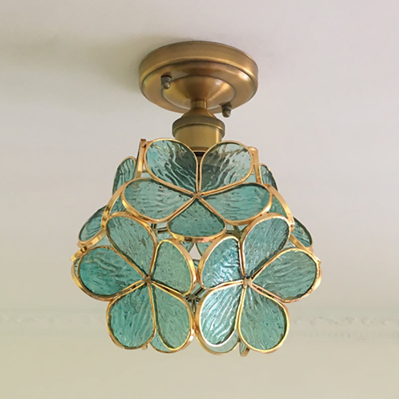 Retro-style PVC ceiling lamp – floral pattern for a unique look